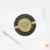 Sticker Rond Merci : 85e anniversaire Gold et Black Motif (Enveloppe)