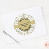 Sticker Rond Merci : 85e anniversaire Gold/White Numéro Motif (Enveloppe)