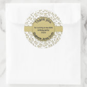 Sticker Rond Merci : 85e anniversaire Gold/White Numéro Motif (Sac)