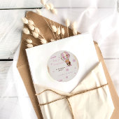 Sticker Rond Merci à bulle à air chaud de l'ours rose