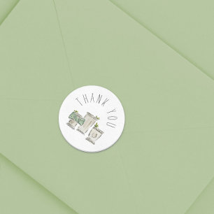 Sticker Rond Merci à la menthe