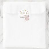 Sticker Rond Merci A Llama Baby shower Favoriser (Sac)