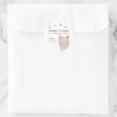 Sticker Rond Merci A Llama Baby shower Favoriser (Sac)