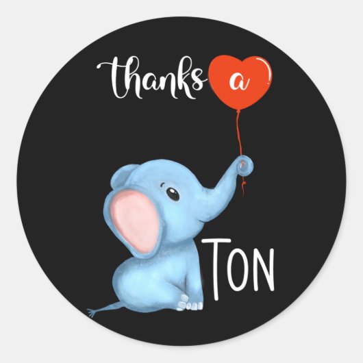 Sticker Rond merci à ton éléphant thanksgiving (Devant)