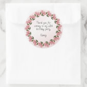 Sticker Rond Merci à venir - Hibiscus rose Photo (Sac)