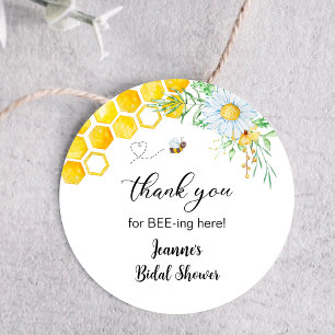 Sticker Rond Merci Abeille pour être ici