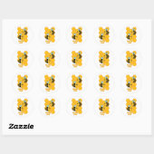 Sticker Rond Merci Abeilles Cute Et Design Honeypeb (Feuille)