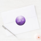 Sticker Rond Merci Abstrait blanc violet (Enveloppe)