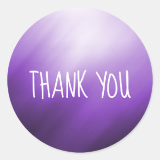 Sticker Rond Merci Abstrait blanc violet