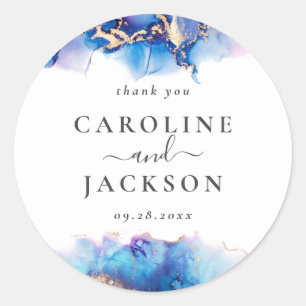 Sticker Rond Merci Abstrait de préférence d'aquarelle