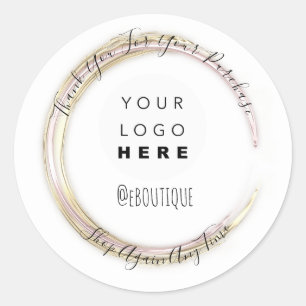 Sticker Rond Merci Acheter Boutique Boutique en ligne Logo