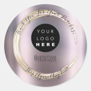 Sticker Rond Merci Acheter Boutique Logo en ligne Purple
