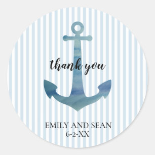 Sticker Rond Merci Ancre nautique