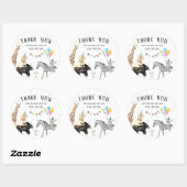 Sticker Rond Merci animal moderne simple partie (Feuille)