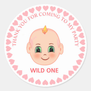 Sticker Rond Merci Anniversaire de enfant