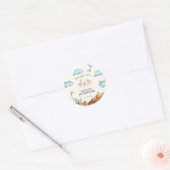 Sticker Rond Merci Anniversaire de enfant de Dinosaur (Enveloppe)