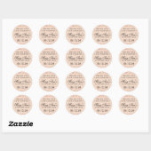 Sticker Rond Merci Anniversaire Rose Parties scintillant d'or C (Feuille)