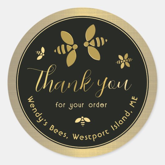 Sticker Rond Merci Apiaire personnalisé pour votre commande Pet (Devant)