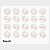 Sticker Rond Merci Apricot en fleurs de cerisier blanc (Feuille)