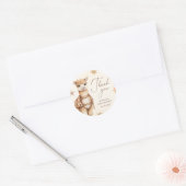 Sticker Rond Merci Aquarelle Baby shower Llama (Enveloppe)