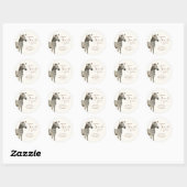 Sticker Rond Merci Aquarelle Baby shower Zebra (Feuille)