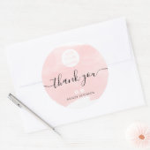 Sticker Rond Merci aquarelle brosse chic logo média (Enveloppe)