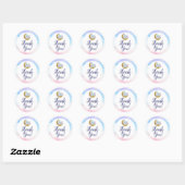 Sticker Rond Merci Aquarelle Crystals & Gold Moon Boho (Feuille)