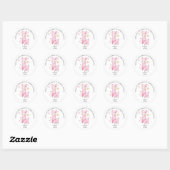 Sticker Rond Merci Aquarelle Llama rose (Feuille)