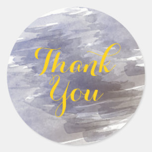 Sticker Rond Merci aquarelle Splatter Abstrait moderne