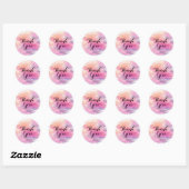 Sticker Rond Merci aquarelle Splatter Abstrait moderne (Feuille)