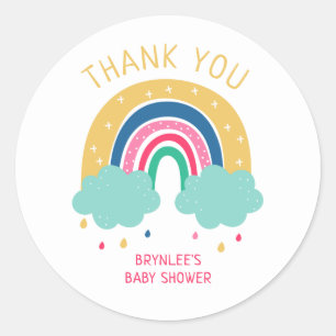 Sticker Rond Merci arc-en-ciel coloré préféré