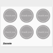 Sticker Rond merci argent classique collant rond (Feuille)