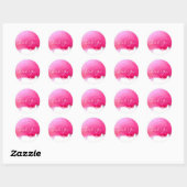 Sticker Rond Merci art aquarelle rose (Feuille)