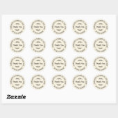 Sticker Rond Merci artisanal rustique (Feuille)