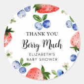 Sticker Rond Merci aux bleuets et aux fraises (Devant)