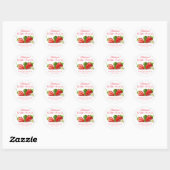 Sticker Rond Merci aux fraises (Feuille)