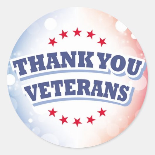 Sticker Rond Merci aux vétérans (Devant)
