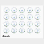 Sticker Rond Merci Baby Elephant Chanson Oiseau Baby shower (Feuille)