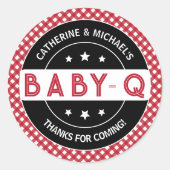 Sticker Rond Merci Baby shower BBQ Baby-Q (Devant)