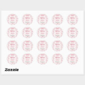 Sticker Rond Merci Baby shower cerise Bow (Feuille)