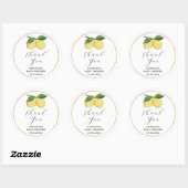 Sticker Rond Merci Baby shower citron (Feuille)