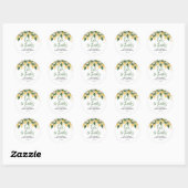 Sticker Rond Merci Baby shower citron (Feuille)