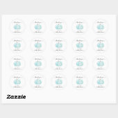 Sticker Rond Merci Baby shower citrouille bleu  (Feuille)