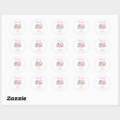 Sticker Rond Merci Baby shower Citrouille rose (Feuille)