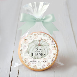 Sticker Rond Merci Baby shower Citrouille vert