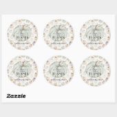 Sticker Rond Merci Baby shower Citrouille vert (Feuille)