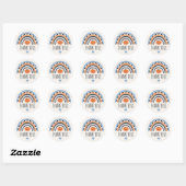 Sticker Rond Merci Baby shower d'Halloween Boho bleu arc-en-cie (Feuille)