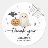 Sticker Rond Merci Baby shower Halloween (Devant)
