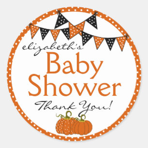 Sticker Rond Merci Baby shower Halloween