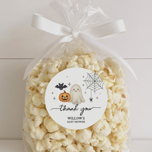 Sticker Rond Merci Baby shower Halloween